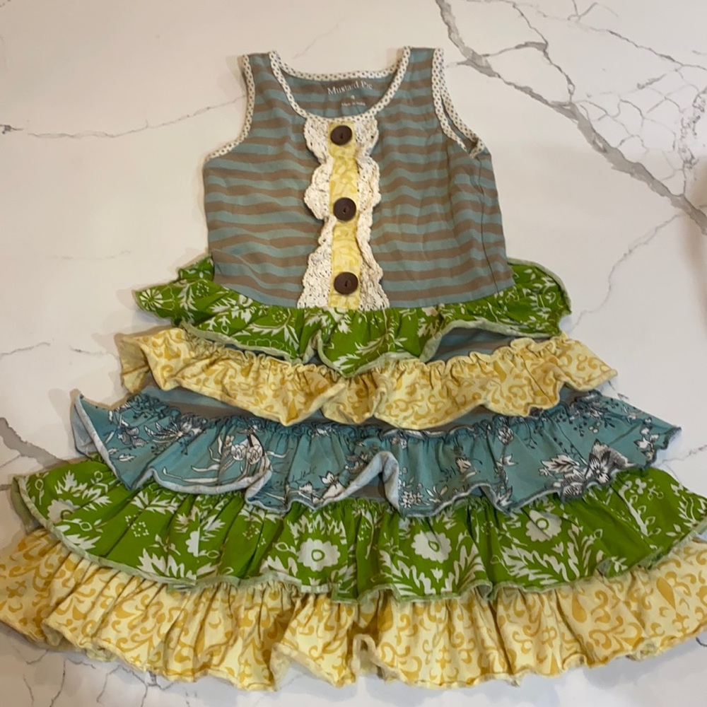Mustard Pie Ruffled Dress